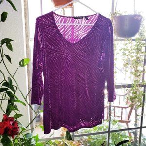 Plus Size Purple Velvet Blouse